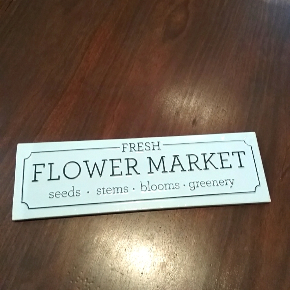 Flower market metal enamel sign